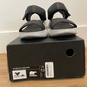 LIKE NEW! Sorel Explorer Bliss Stride Sandal 9.5 Black